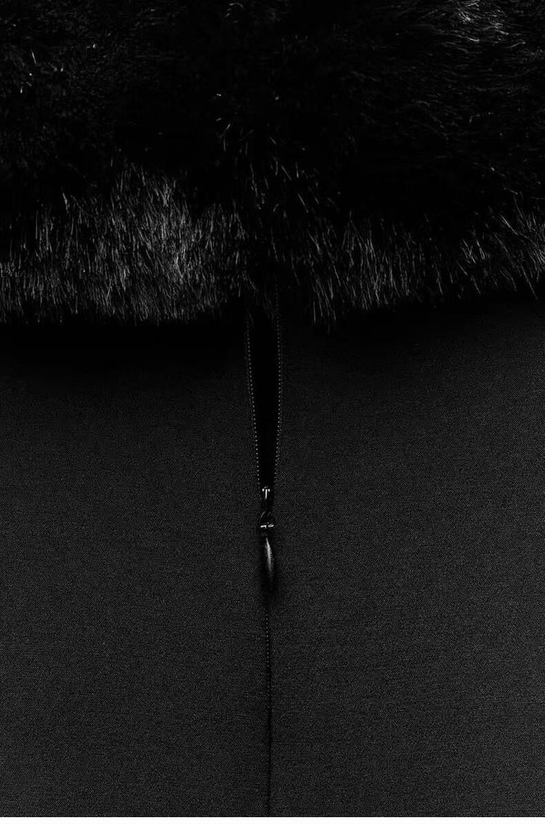 Black Fur Dress Women