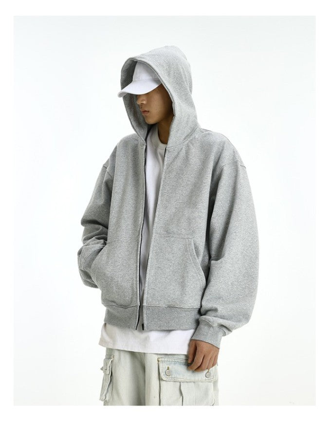 Basic Zip Up Hoodie Men