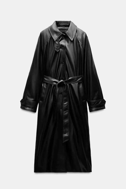 Manteau En Cuir Femme