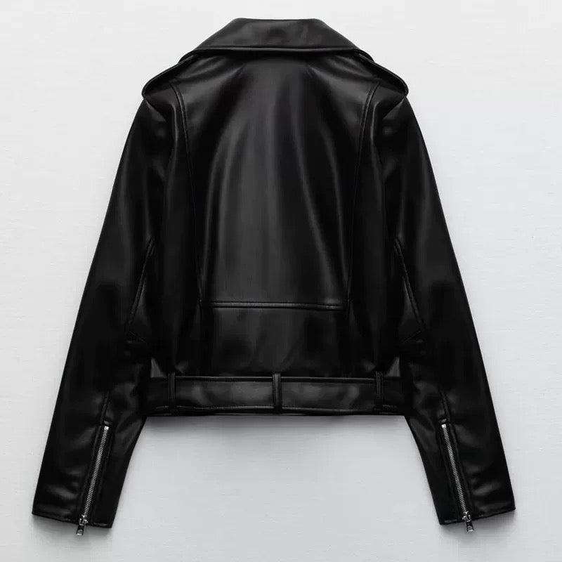 Blouson Bomber En Cuir Femme