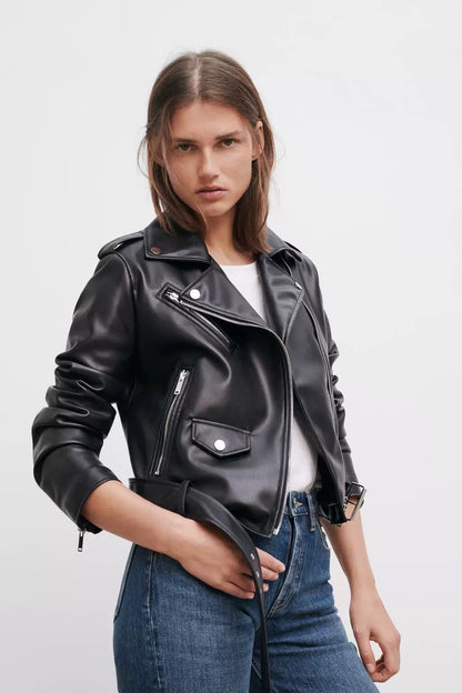 Blouson Bomber En Cuir Femme