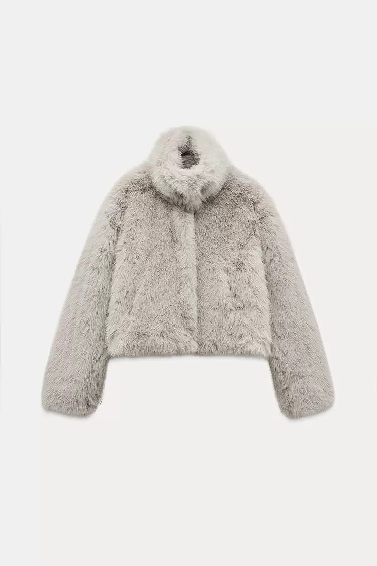 White Fluffy Jacket Women