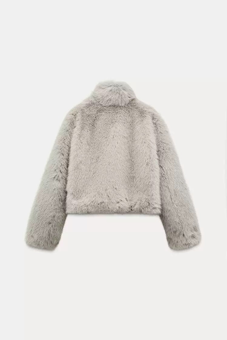 White Fluffy Jacket Women