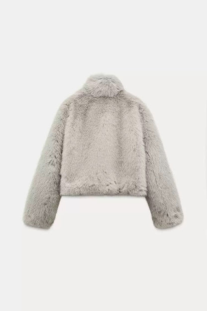 White Fluffy Jacket Women