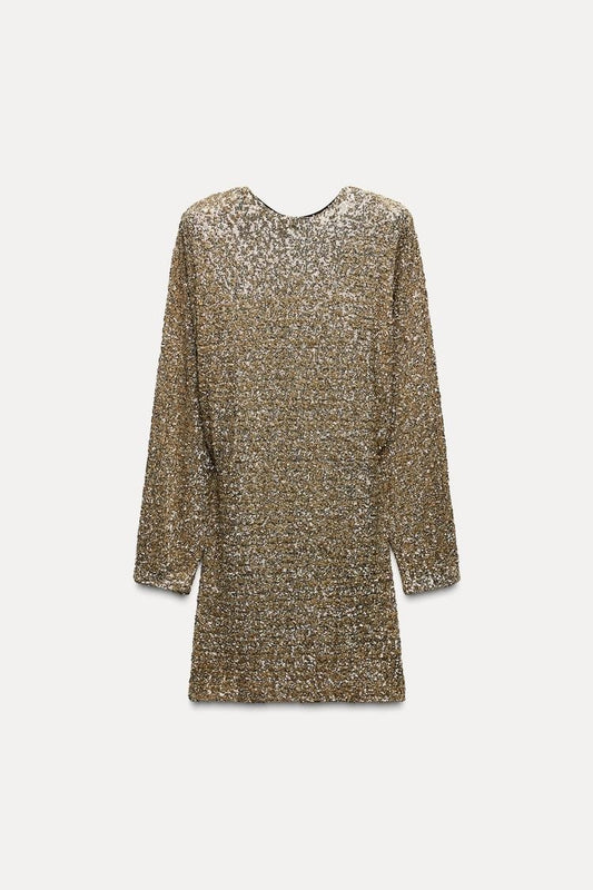 Robe à paillettes dorées pour femmes