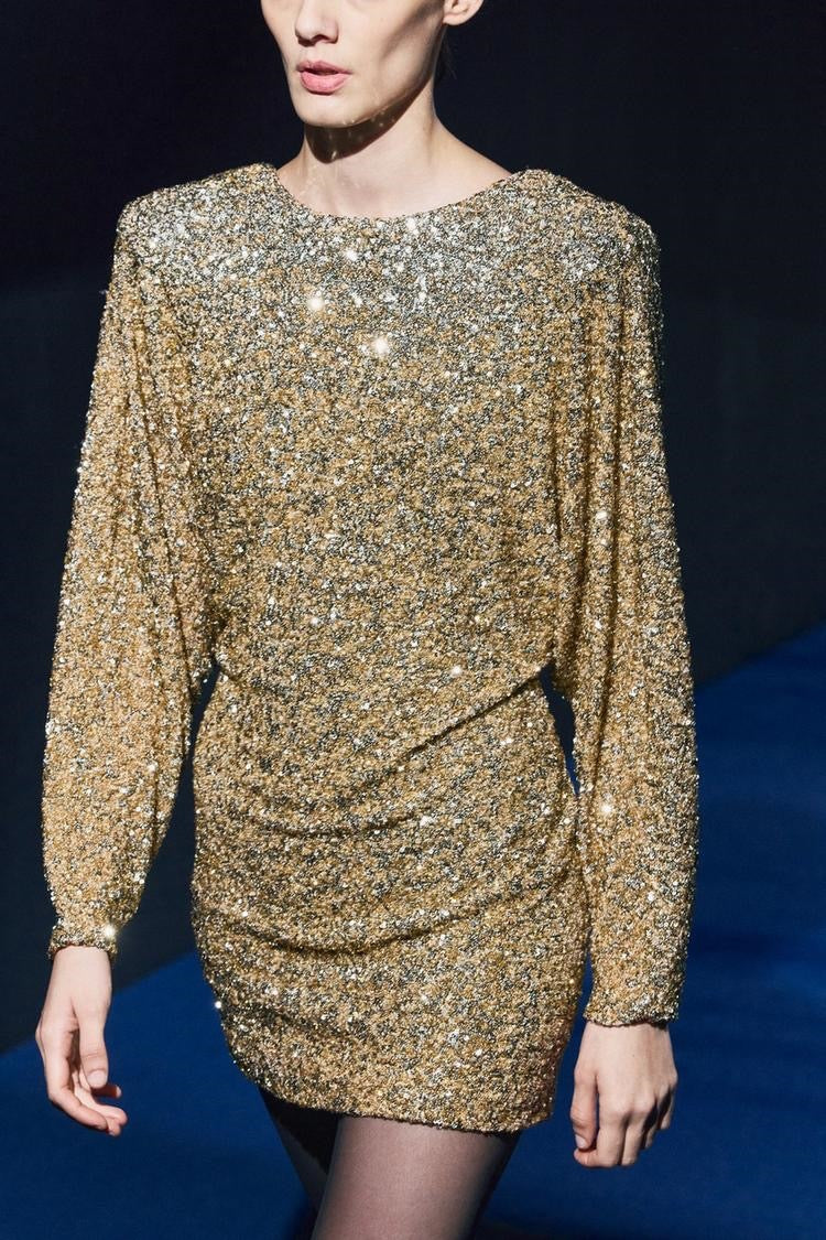 Gold Glitter Dress Women