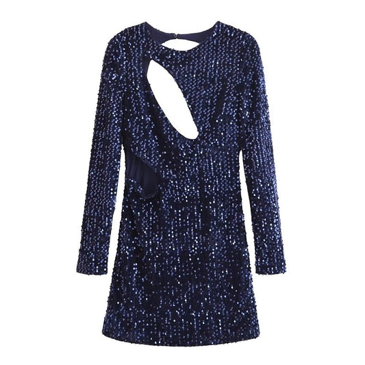 Blue Glitter Dress Women