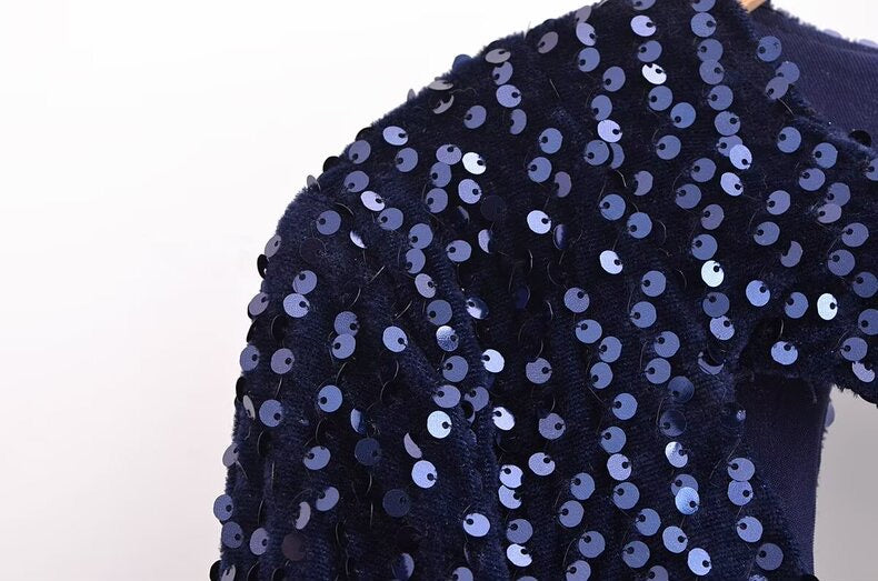 Robe Bleue À Paillettes Femme