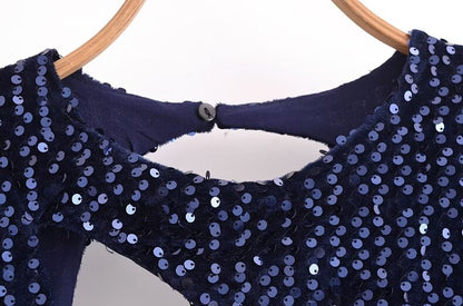 Robe Bleue À Paillettes Femme