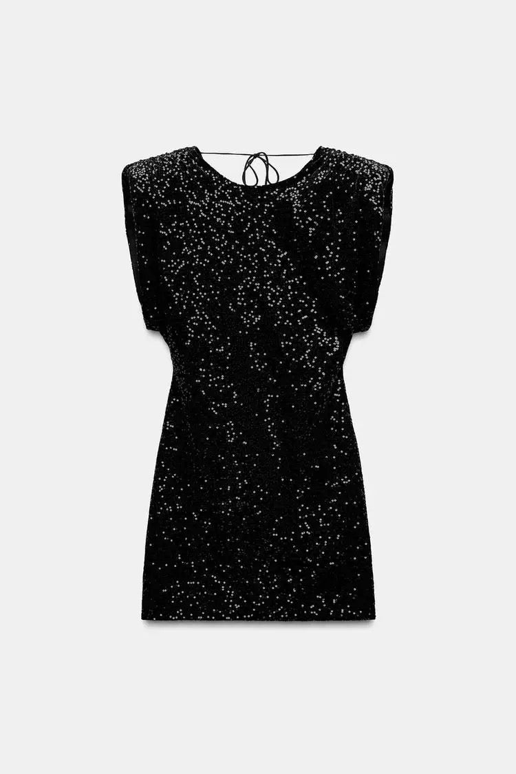 Short Sleeve Black Dress