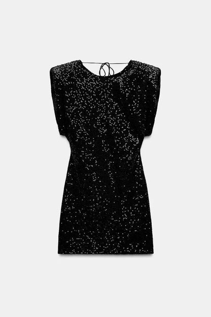 Short Sleeve Black Dress