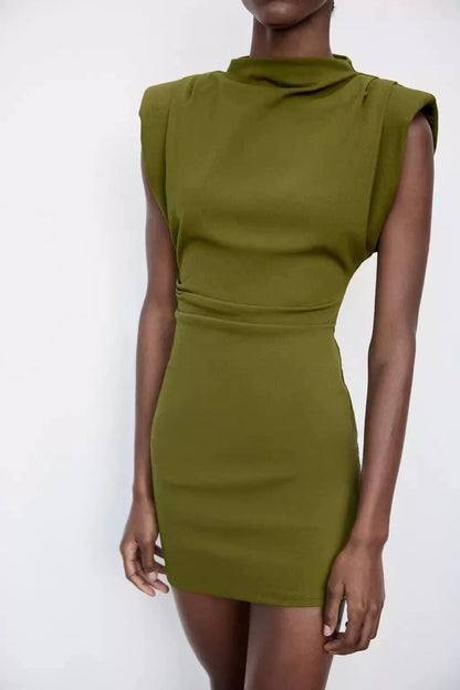 Green No Sleeve Dress