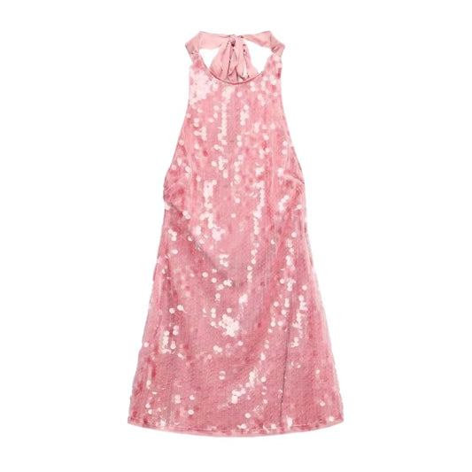 Robe rose à paillettes